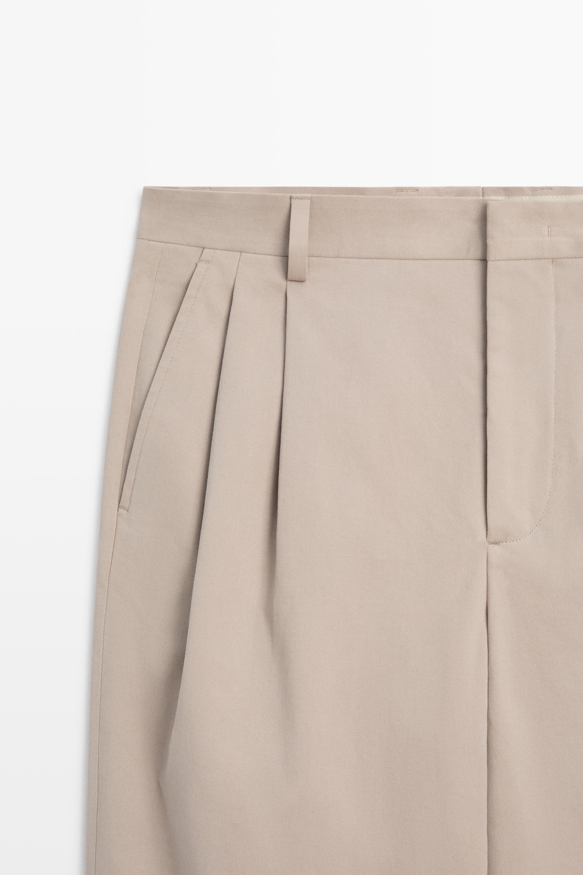 Cotton blend darted pants